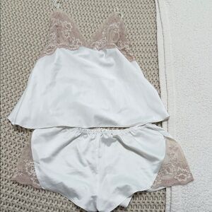 Flora Nikrooz White and Cream Lace Pajama Set